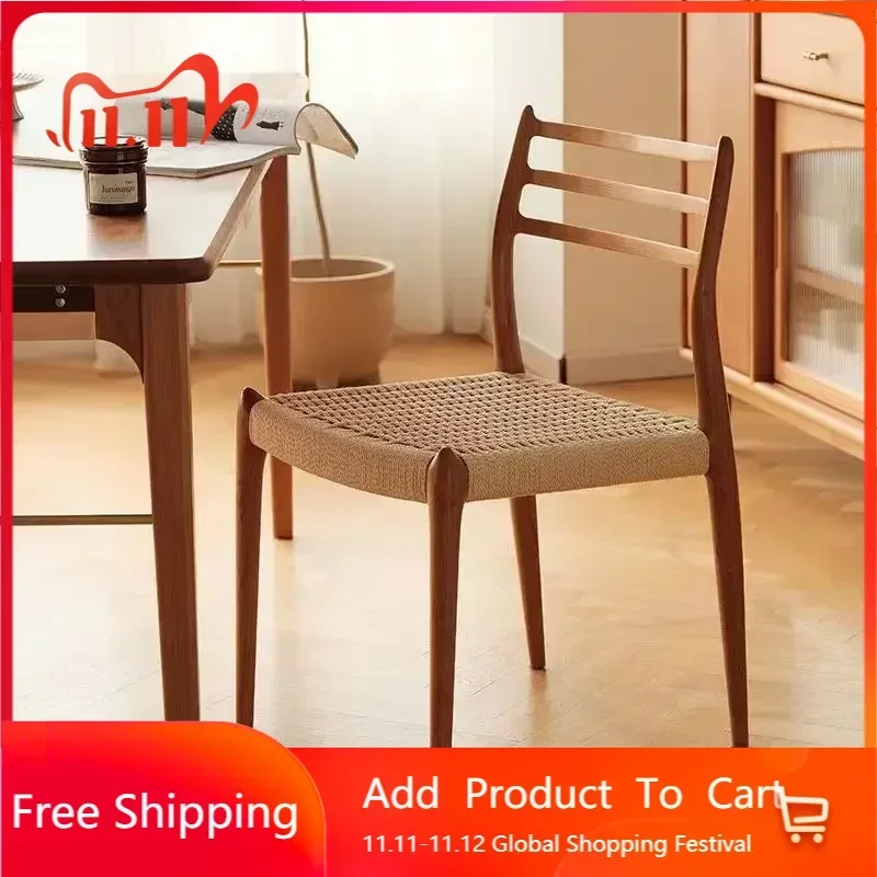 

Bedroom Restaurant Dining Chair Designer Vanity Nordic Office Dining Chair Wooden Banquet Sillas Comedor Home Furniture RR50DC