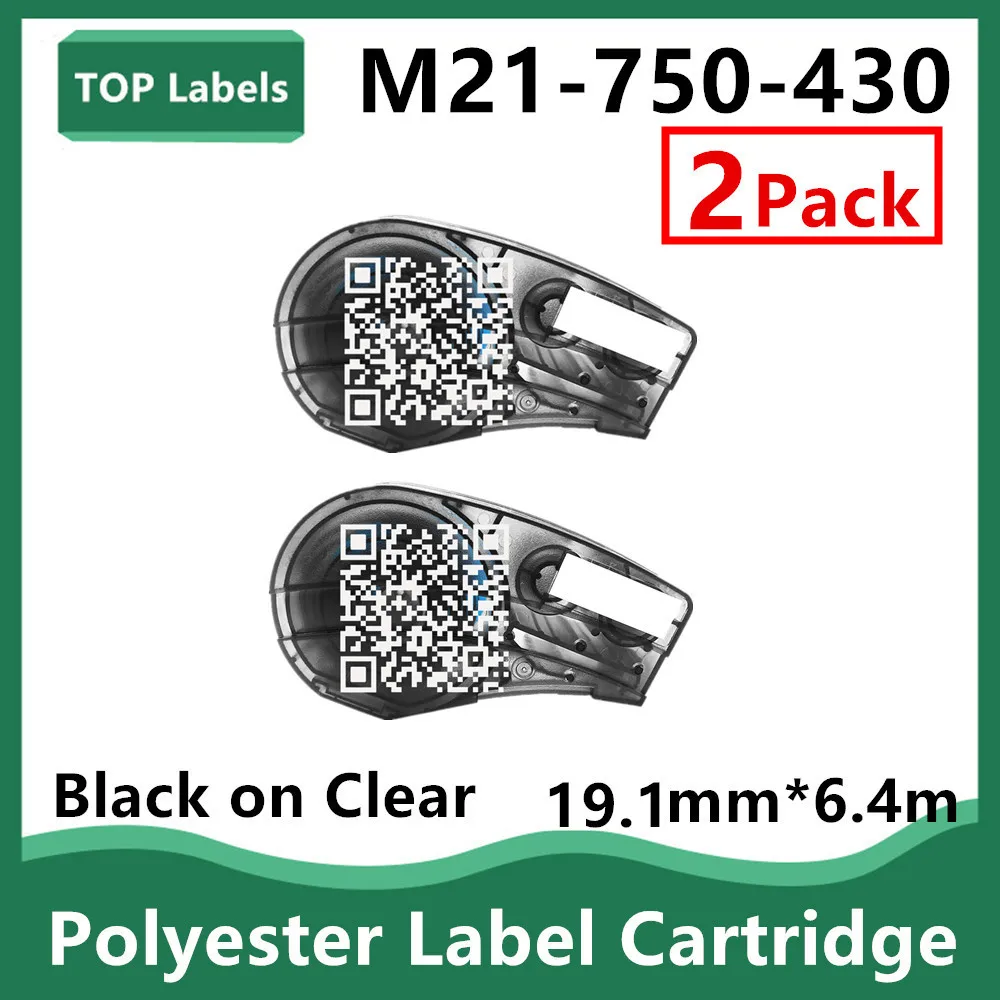 

1~2PK Replace M21-750-430 Clear Harsh Environment Polyester Label for Laboratory,Asset Tracking,Datacom Labeling,Black on Clear