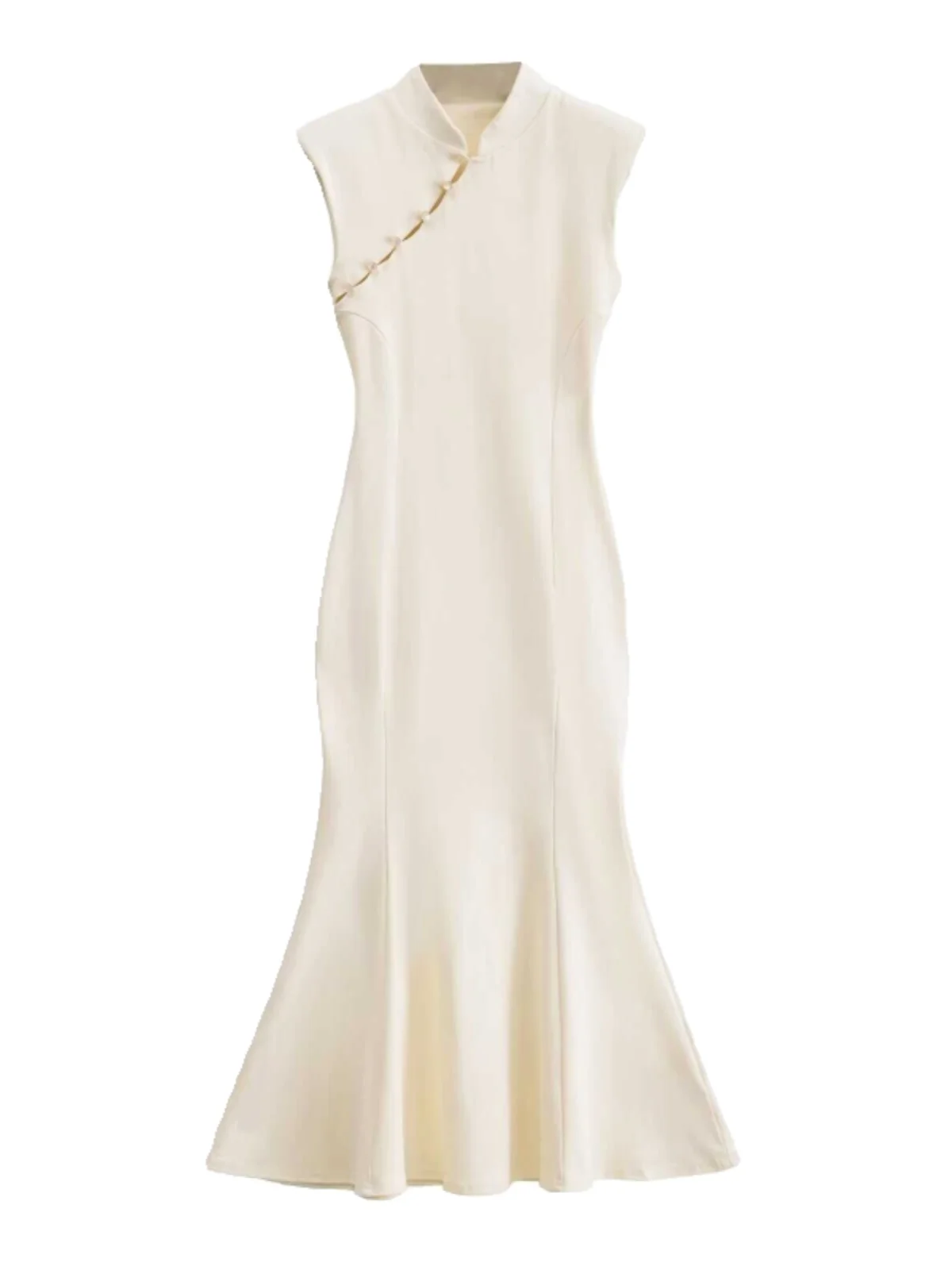 Элегантное новое китайское платье Ципао с рыбьим хвостом и пуговицами женская