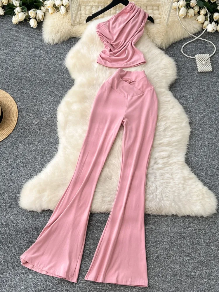 Y2K сексуальные комплекты из двух предметов для женщин элегантные и шикарные