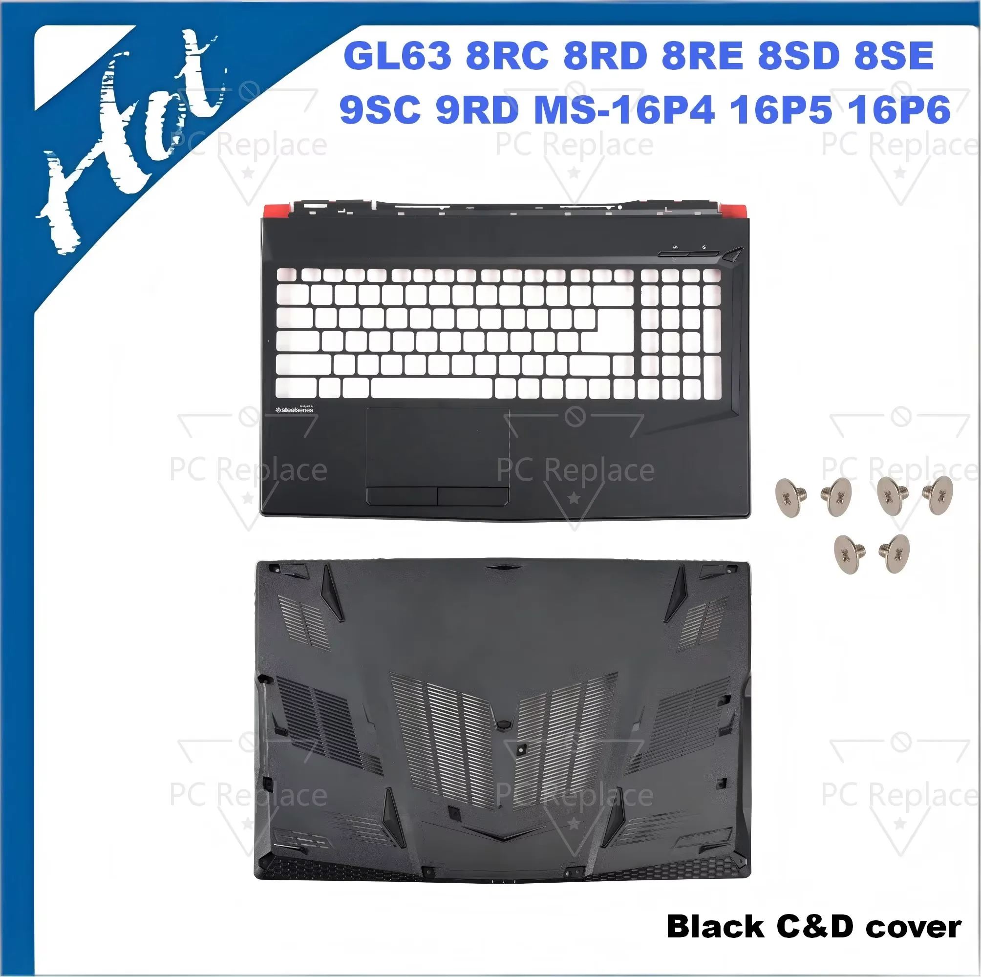 Фото Верхняя крышка/нижний корпус для MSI GL63 8RC 8RD 8RE 8SD 8SE 9SC 9RD MS-16P4 16P5 16P6 16P7 16P8, основание для подставки для рук, 15.6 дюймов №1