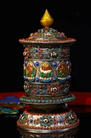 9 tibetan temple collection old bronze tessellation gem dzi beads painted eight treasures prayer wheel chanting town house