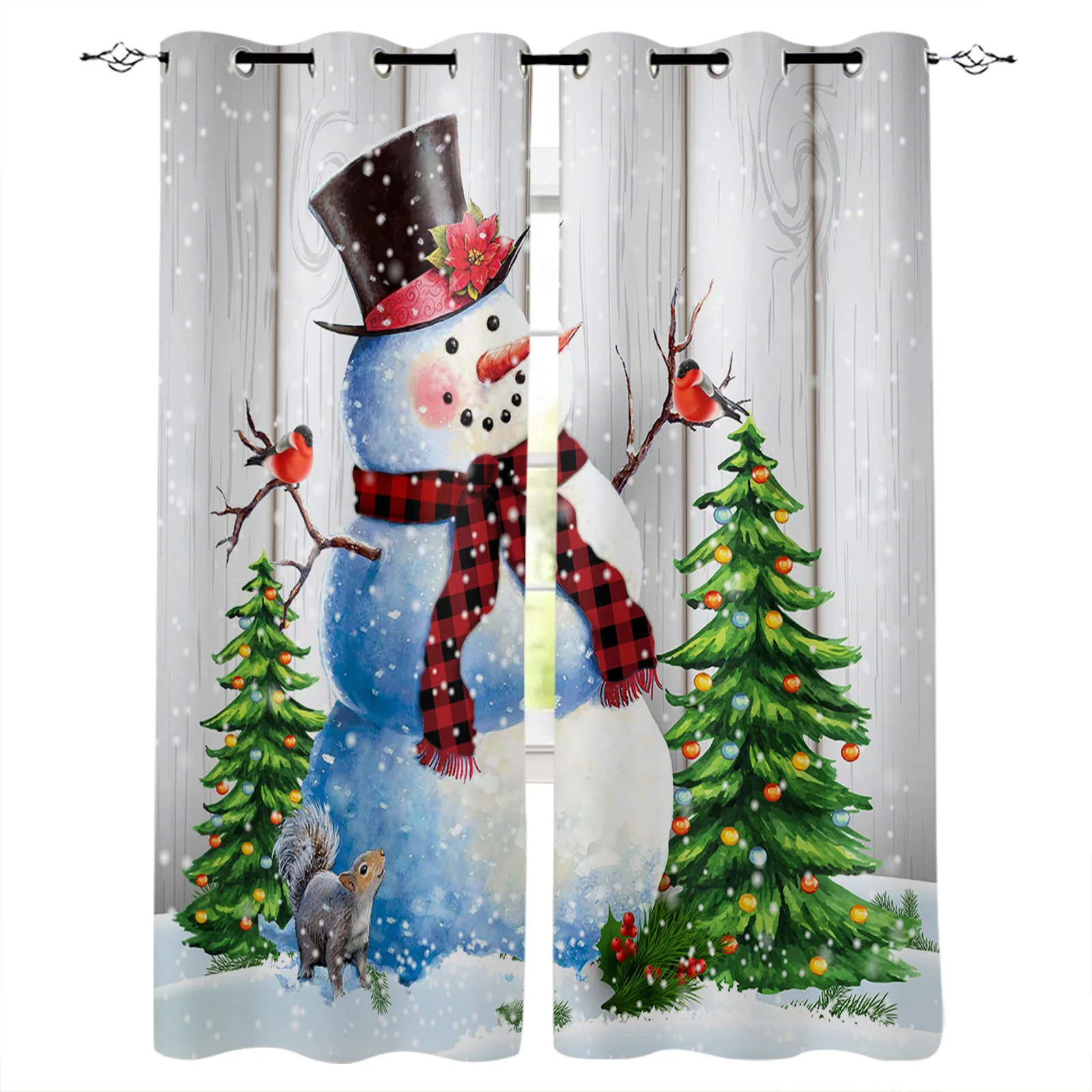 

Снеговик Рождественская елка снежинка Дерево Искусство для гостиной спальни декоративные оконные шторы занавески кухонные шторы