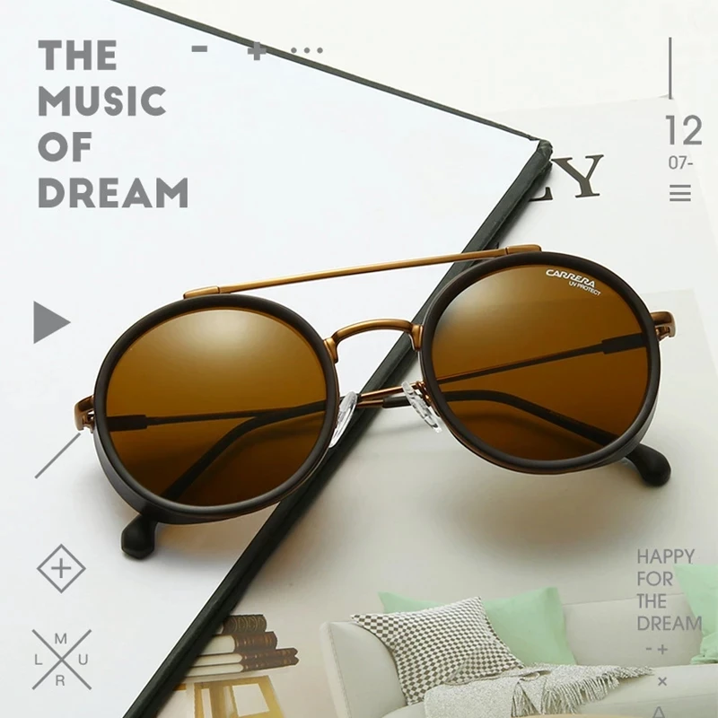 

Круглые Солнцезащитные очки в стиле стимпанк для мужчин и женщин, роскошные брендовые дизайнерские высококачественные очки для вождения с ...