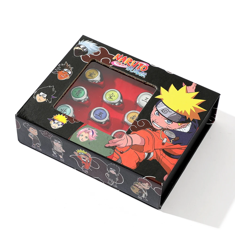 Anime Naruto Akatsuki Cosplay Metal Finger Ring For Women Men Teens Aesthetic Red Cloud Accessories Jewelry Gift