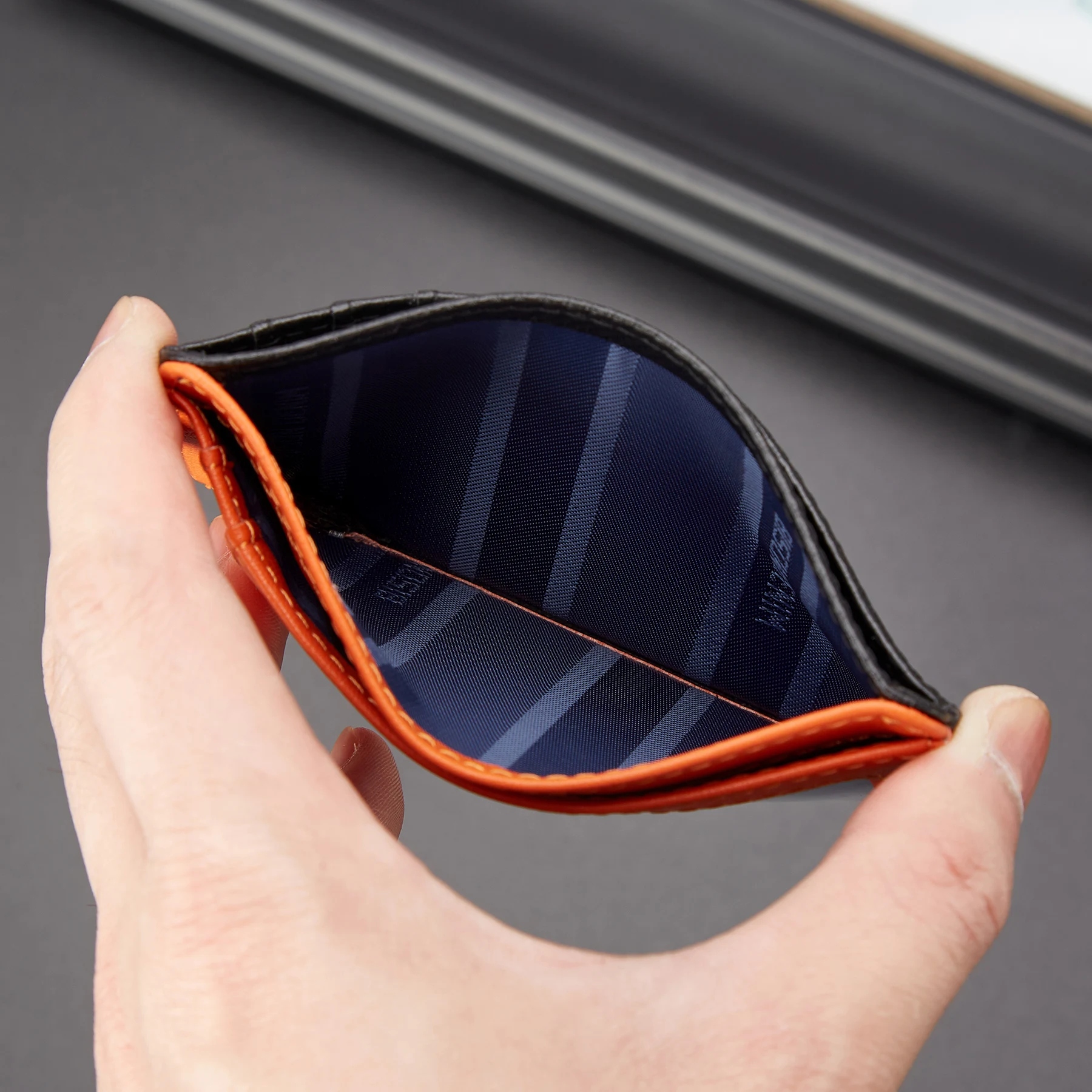 Тонкий минималистский бумажник BISON DENIM бумажники из углеродного волокна с