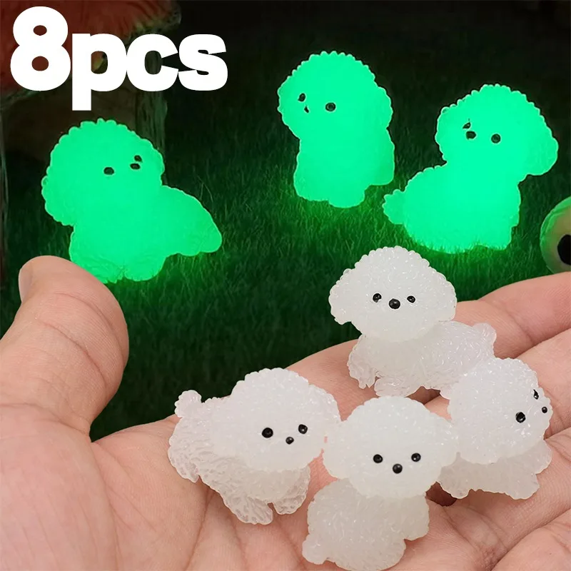 Светящийся милый щенок бишон фризе маленькие украшения универсальная