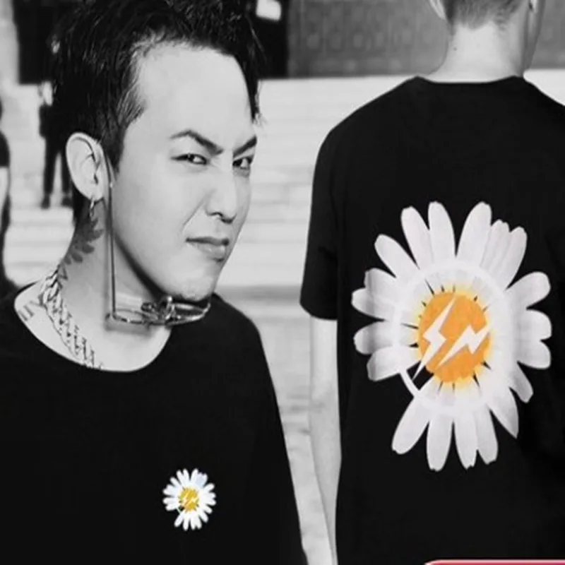 

Fashion GD T-Shirt Men Women Summer Brand Cotton Tops Tees Print Leisure O Neck Korean Streetwear Harajuku Short Sleeve Clothing