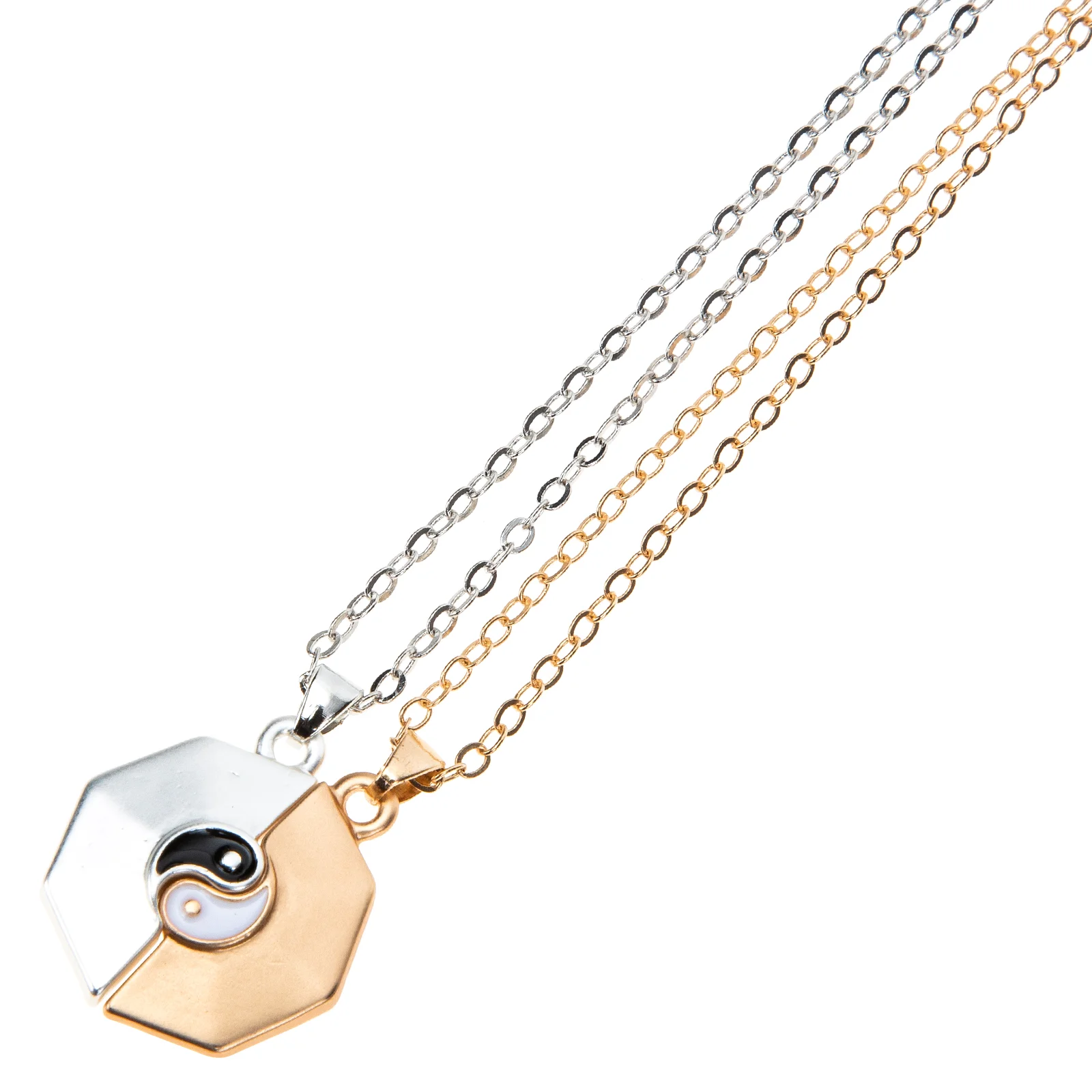 

Necklace Couple Bagua Chain Matching Vintage Neck Chinese Pendent Sweater Pendants Clavicle Heart