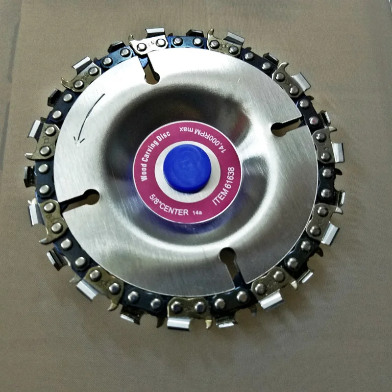 Wood Carving Disc 4&quot Steel Grinders w/ 2pcs Saw Chain 22 Tooth Fine Cut Chains Set For 4-1/2&quot Angle Grinder |