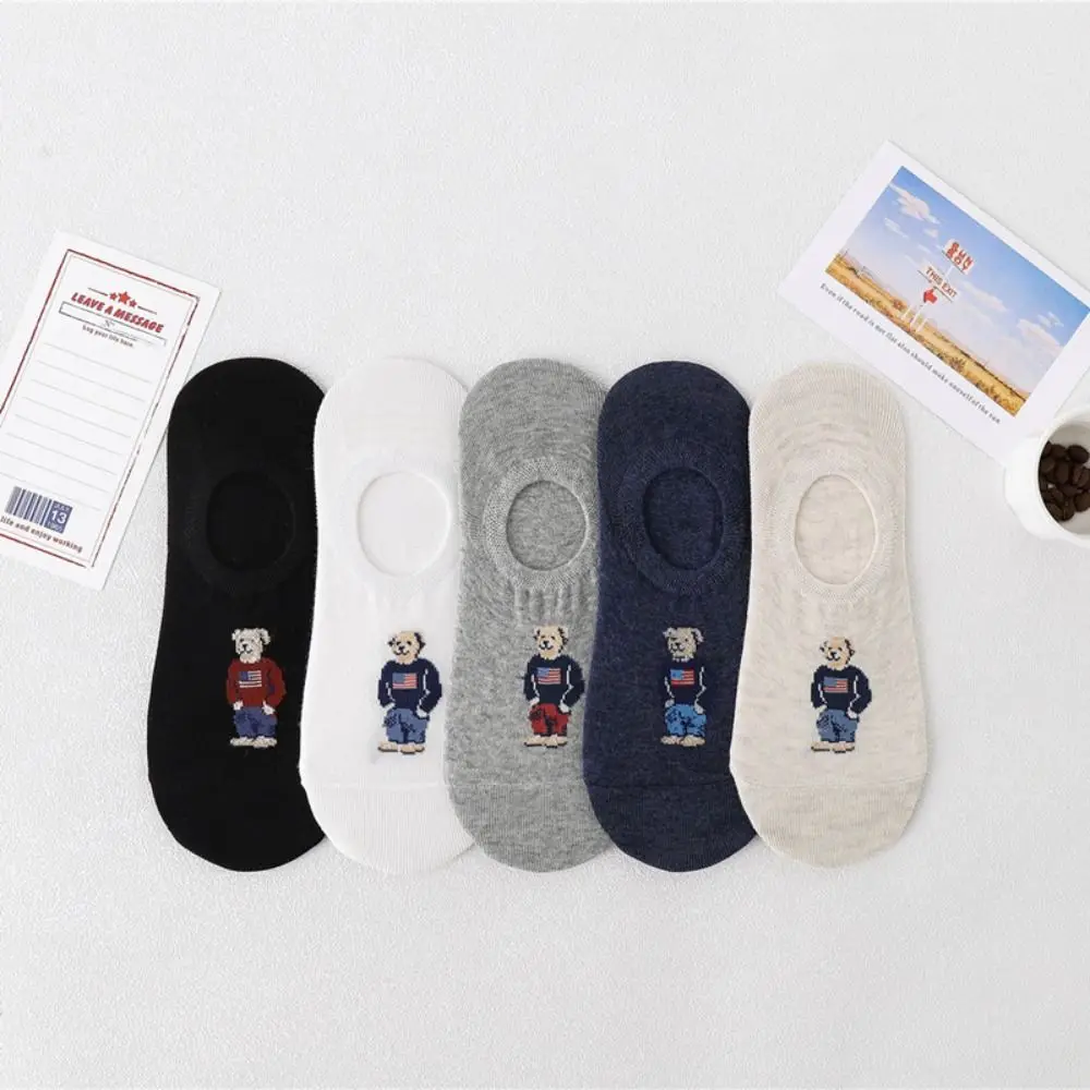 

Японские хлопковые носки-тапочки Мультяшные Нескользящие мужские носки-лодочки носки в Корейском стиле Чулочные изделия средней длины повседневные чулочно-носочные изделия