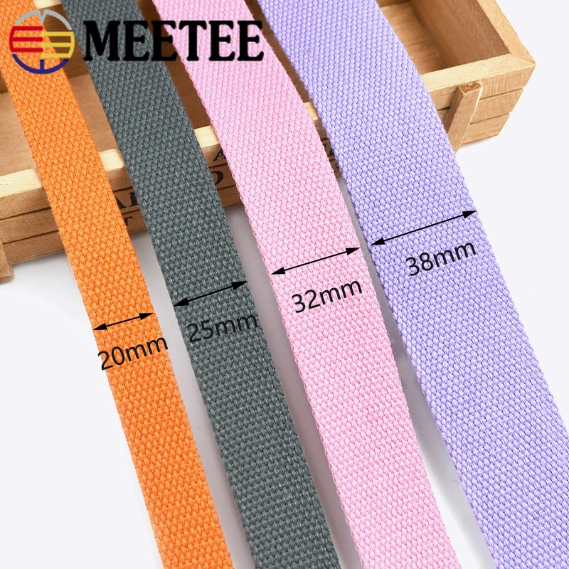 5Meters 20/25/32/38mm 2mm Thick Webbing Polyester Cotton Canvas Webbings Ribbon for Backpack Strap Belt Tape Garment Woven Band |