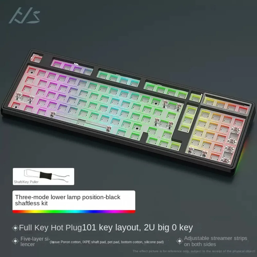 HJS YG102 набор механической клавиатуры прокладка 101 клавиш три режима Горячая