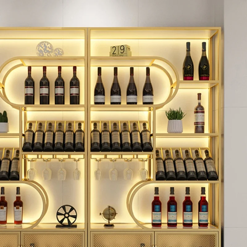 Барный шкаф винный роскошный стелаж для бутылок ресторанная мебель промышленный