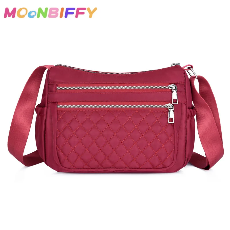 

High Quality Women's Shoulder Bag for Nylon Baby Bag Crossbody Bags Waterproof Plaid Multifunctional Handbags Stroller Bag