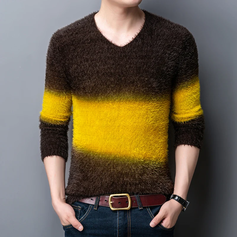 2022 Brand Clothing V-Neck Blend Pullover Men Jumper Autumn Winter All-match Warm Clothes Hombre Pull Homme Knitted Sweater 3XL