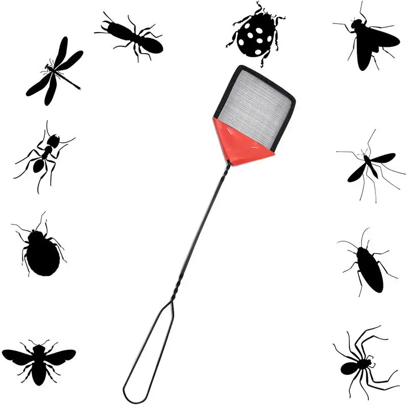 

13.8inch Mesh Fly Swatter Pests Control Manual Plastic Solid Color With Metal Handle Swatter Set Summer Accessories Tools