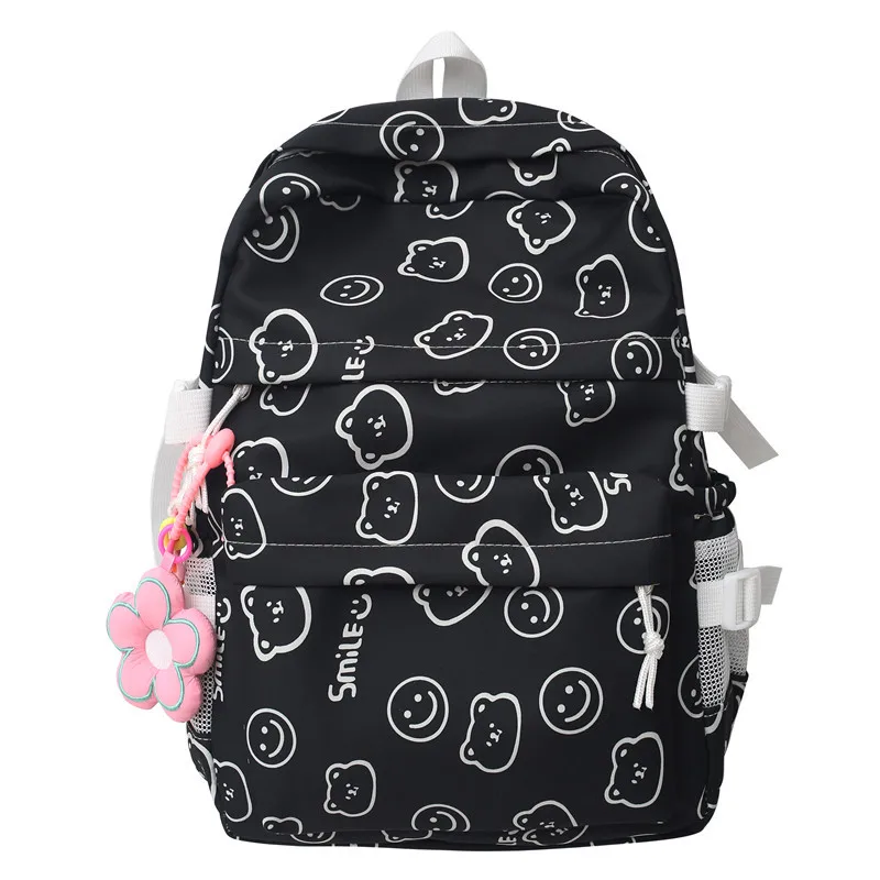 

2022 Female Travel Cartoon Print Book Bag Trendy Women Cute Leisure School Bags Girl Laptop Fashion Lady College Backpack Kawaii