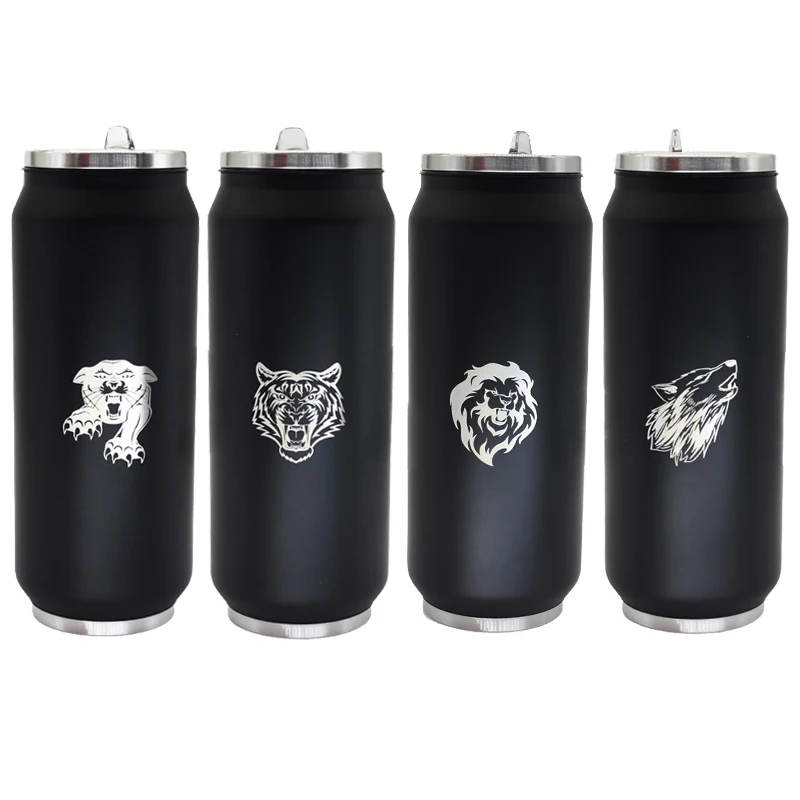 

Logo Costom Beverage Can Hot Insulation With Straw Thermos Garrafa Termica Stainless Steel Water Bottle 300/500ml