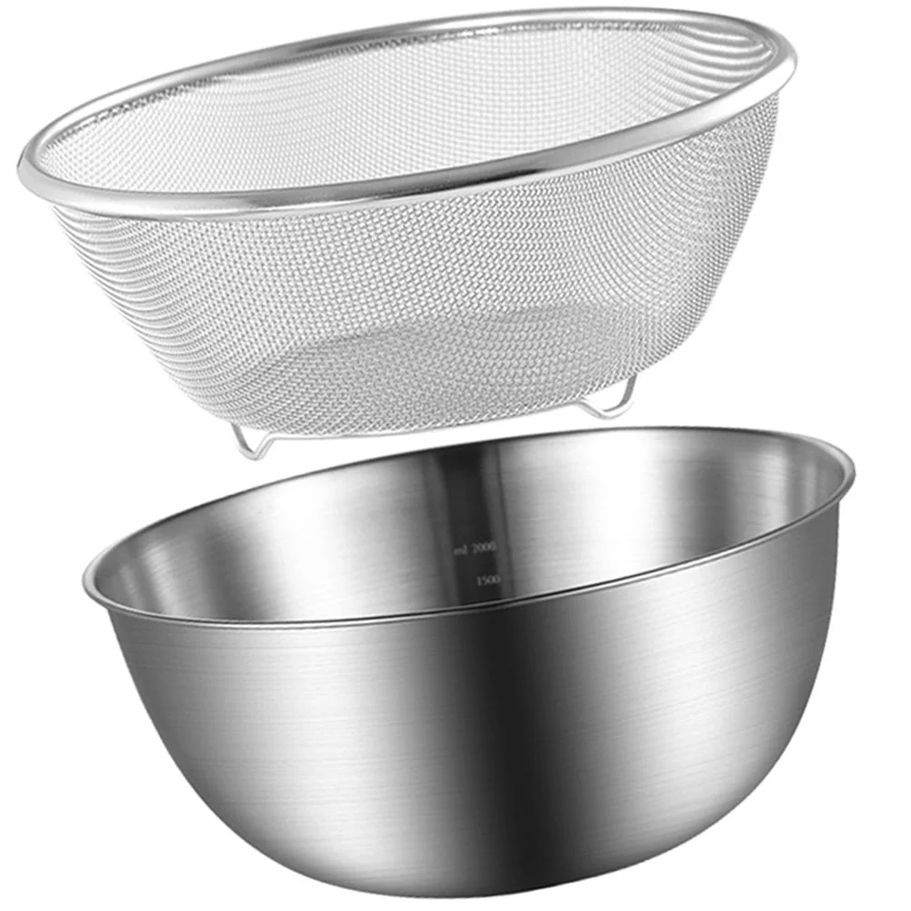 

Stainless Steel Drain Basket Kitchen Colander Rice Strainer Washable Hamper Fruit Counter Strainers Drainer Cooking