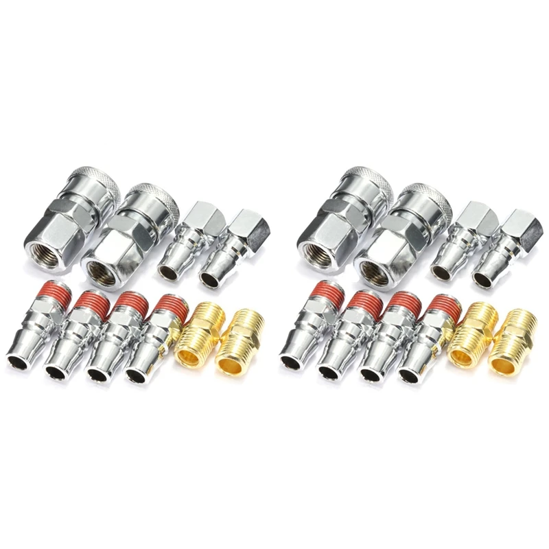 

20Pcs Quick Coupler Fittings 1/4 Inch Air Hose Connector Fittings Pneumatic Quick Fitting Plug For Pneumatic Fitting
