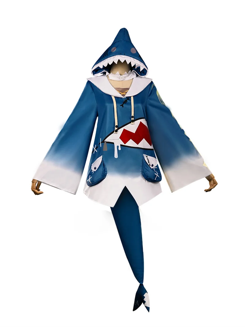 Vivi-Cos аниме Vtuber Hololive Gawr Gura милый Косплей Хэллоуин женский костюм для ролевых игр
