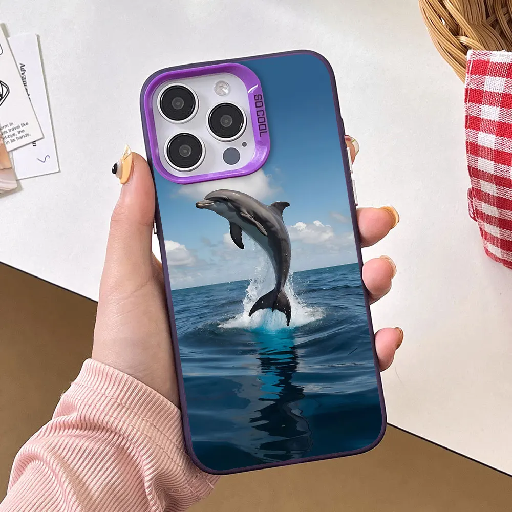 Противоударный чехол для Xiaomi 14T 13 13T Mi 11 Lite 5G NE 14 12 12T Pro, задняя крышка для мобильного телефона, розовый, с изображением прыгающих дельфинов (art.: 3920dc789869f) - 3920dc789869f