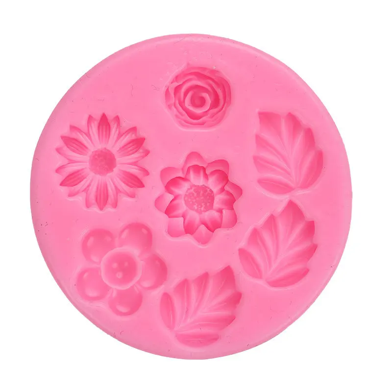 

3D Plumeria Daisy Flower Silicone Mold Cake Decorating Tool Fudge Mold Candy Clay Chocolate Leaf Mold