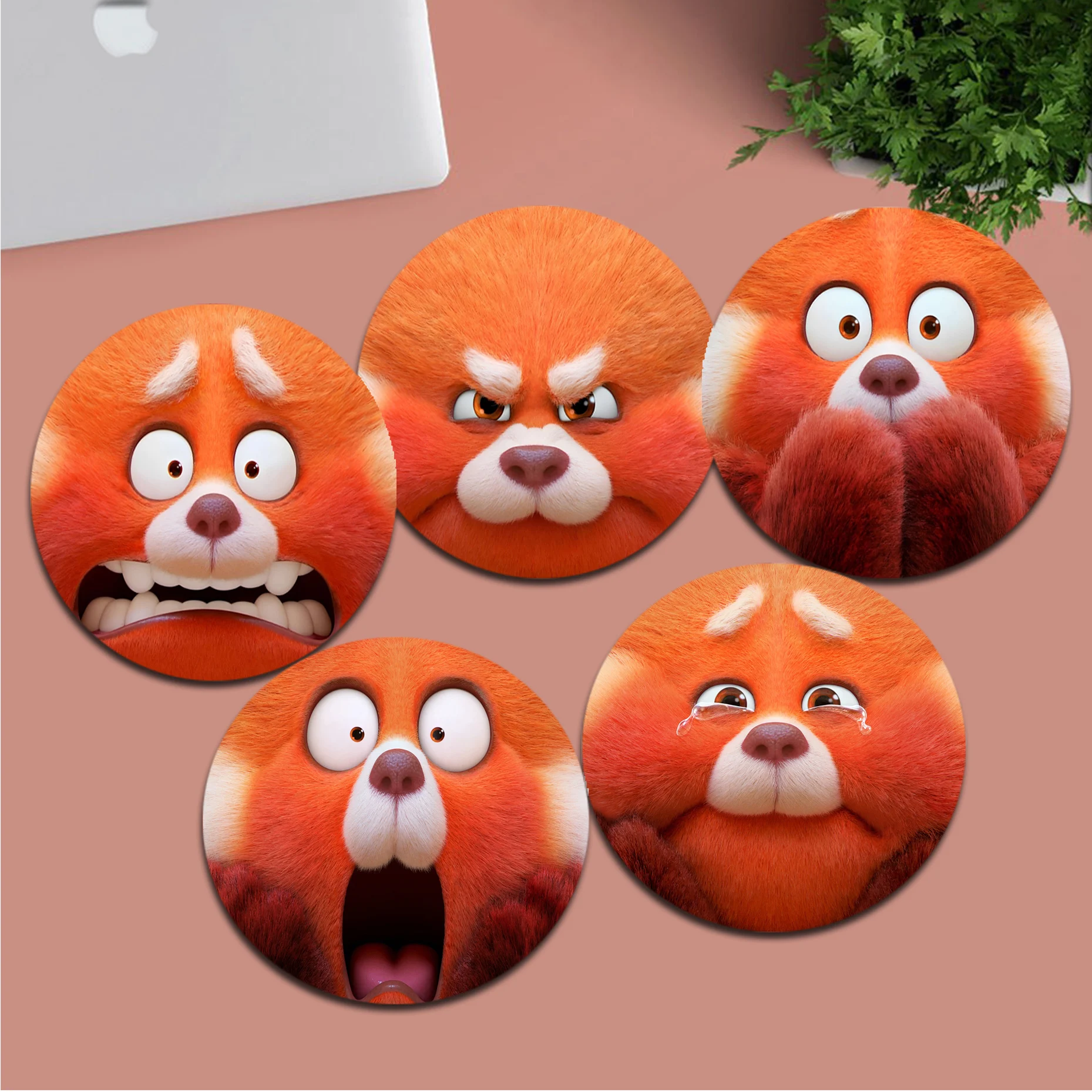 

Disney Anime Turning Red Movie Mousepad Animation Round Office Desk Mat Table Keyboard Laptop Cushion Non-slip For PC Computer
