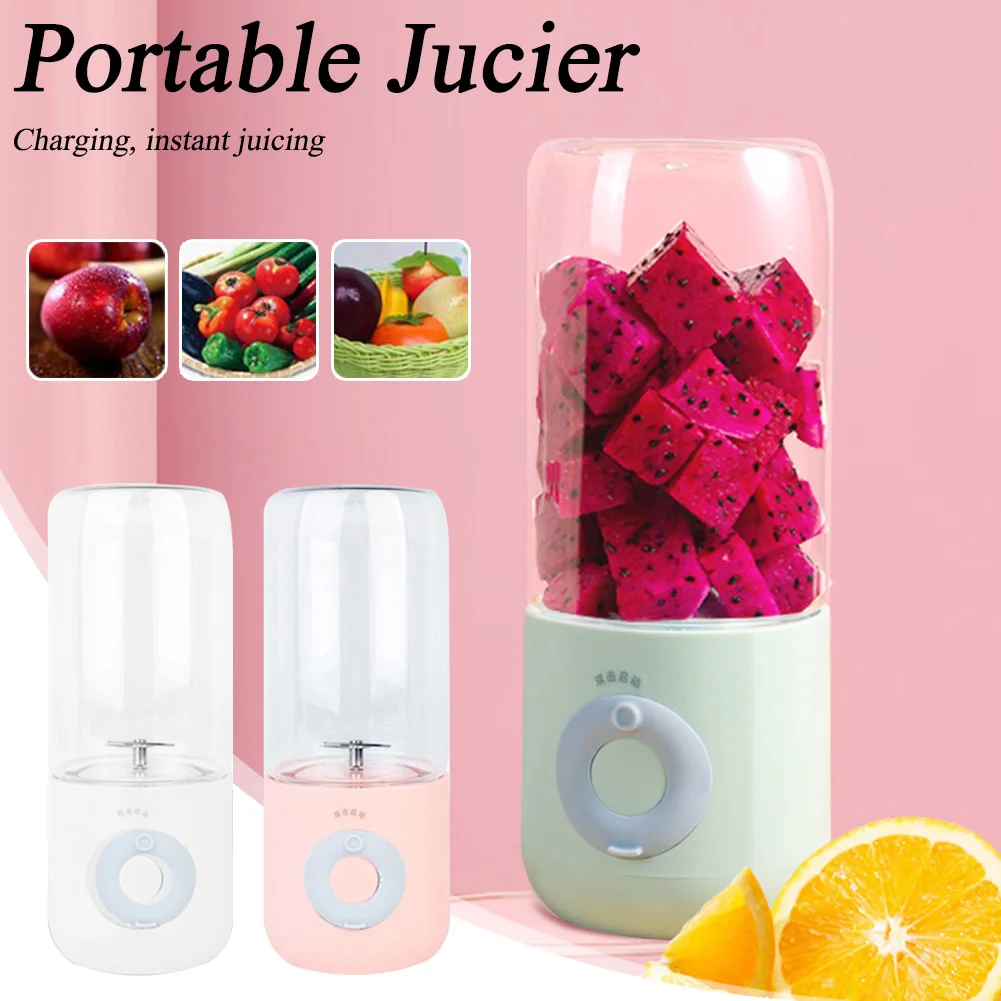 

500ml 6 Blades Portable Blender Rechargeable Juicer Cup Smoothie And Shake Maker Handheld Fruit Mixer Juice Cup Food Processor