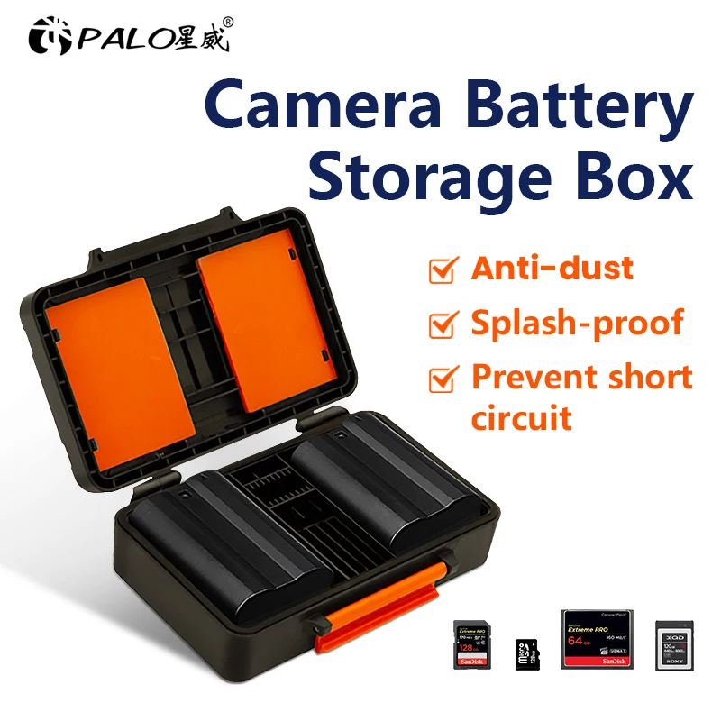 

Camera Battery Storage Box SD Memory Card Case for Sony NP-FZ100 NP-FM500H NP-FW50 Nikon EN-EL15 Canon LP-E6 LP-E8 LP-E17