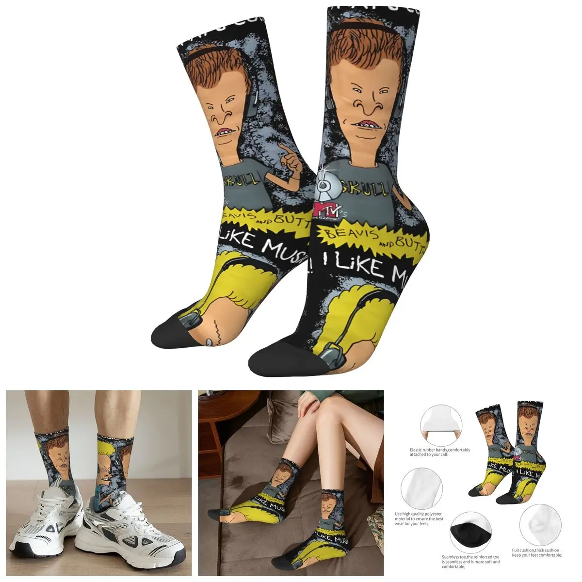 Винтажные мужские Компрессионные носки в стиле хип-хоп унисекс бесшовные