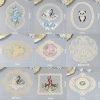 new lace animal mesh embroidery table place mat pad cloth cup doily dish coaster christmas placemat wedding kitchen accessory