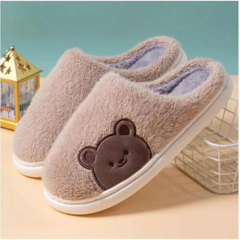 Новая зимняя обувь для помещений, удобная, легкая, на толстой подошве, нескользящая, для пола, бесшумная домашняя хлопковая обувь.