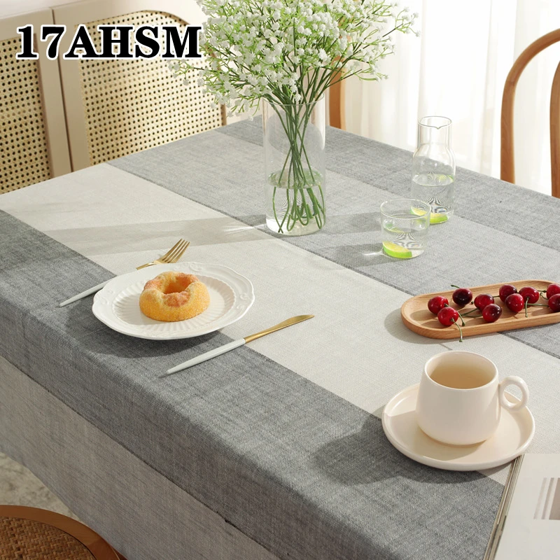 Текстильная скатерть из хлопка и льна 17AHSM прямоугольная мебель домашняя