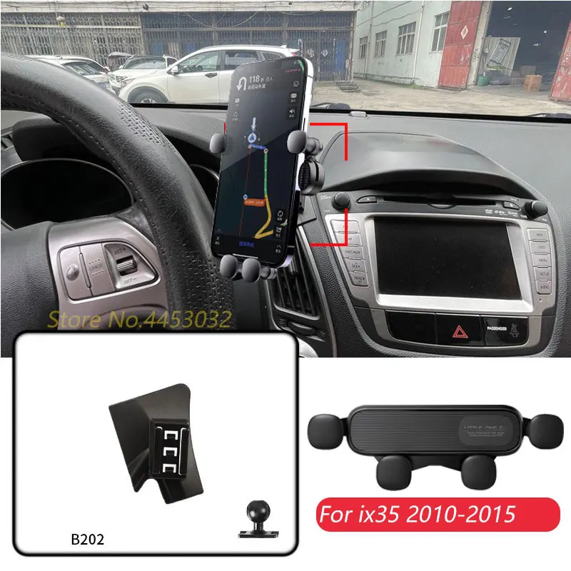 Фото Автомобильный держатель для Hyundai ix35 2010-2015, кронштейн для гравитационной навигации GPS с вентиляцией, горизонтальные аксессуары №1
