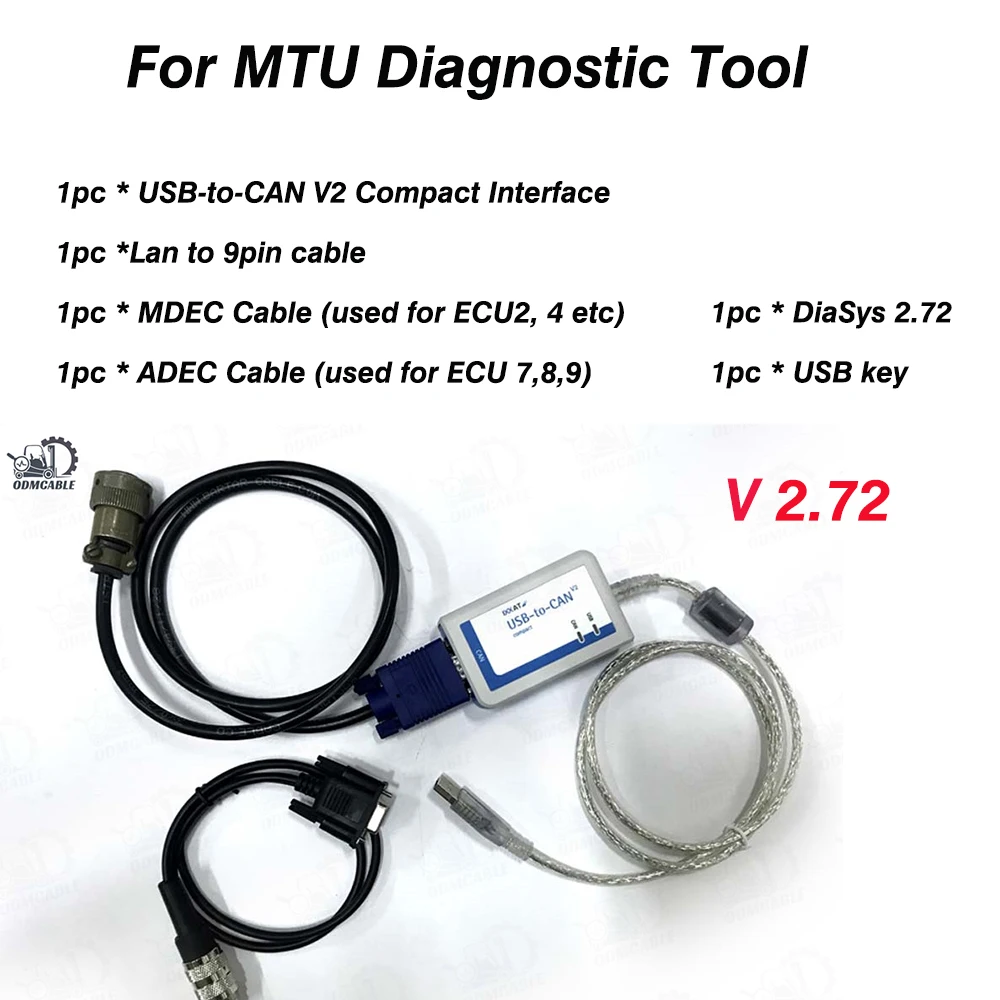 

FOR MTU USB-to-CAN V2 COMPACT IXXAT FOR MTU DiaSys+MTU MDEC ECU4 test Cable+MUT ADEC ECU7 Diagnostic Cable MTU DIAGNOSTIC tool