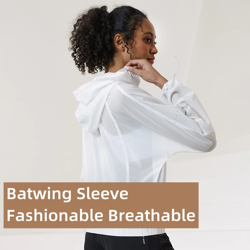 Sun Protection Outdoor Sports Hoodies High Quality Womens Running Jacket Zipper Cycling Training Long Sleeve Translucent Coat