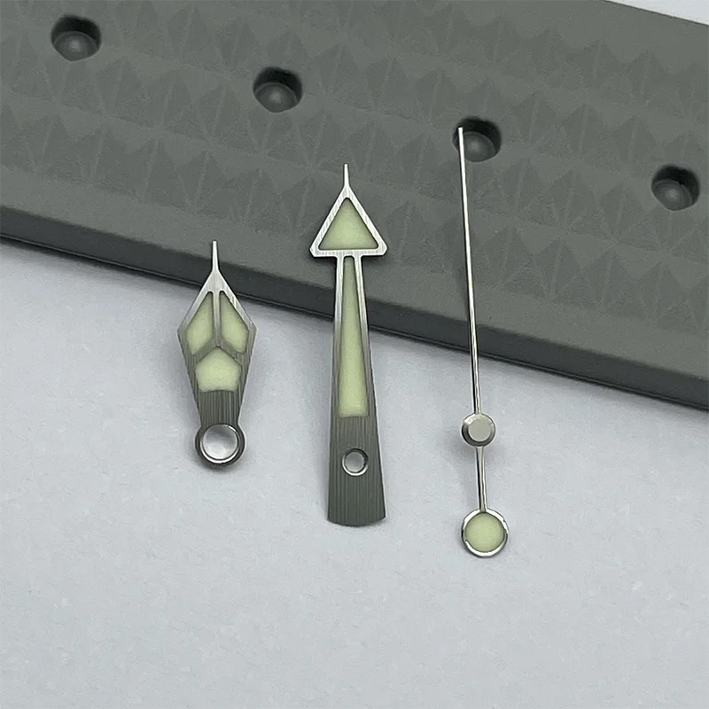 High Quality Watch Parts Stainless Steel Green Luminous Watch Hand Flat Top Second Pointer Fit NH35/36 Automatic Movement