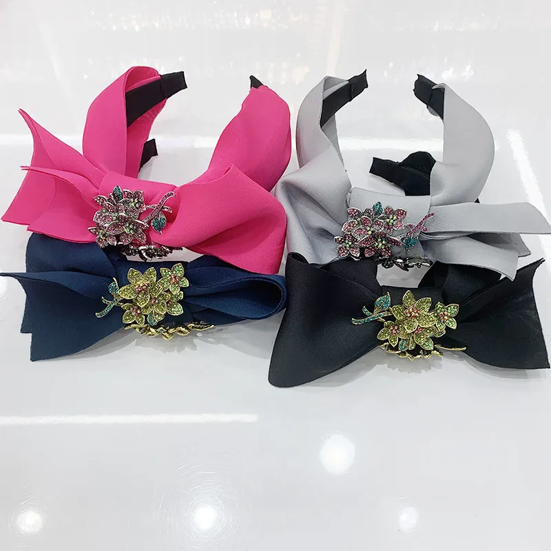 

Beautiful Black New Big Bow Bezel Headwear Women Headband Girls Vintage Bow Hair Bands Wide Hairband Hoop for Hair Accessories