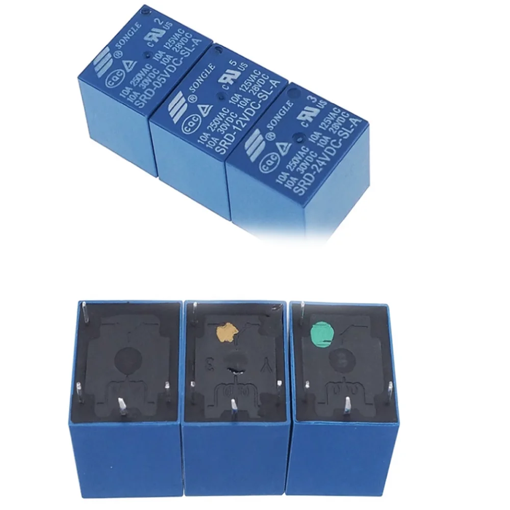 5 шт. релейка SRD-03V 05V 09V 12V 24V 48VDC-SL-A-SL-C 4 контакта контактов