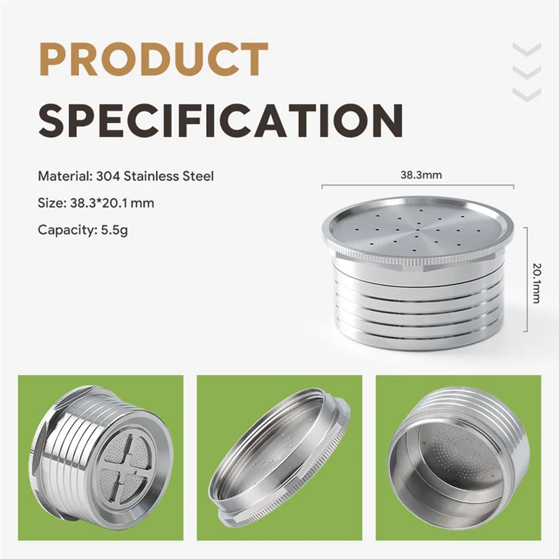 Стальные многоразовые капсульные фильтры для кофе эспрессо Caffe - S.12