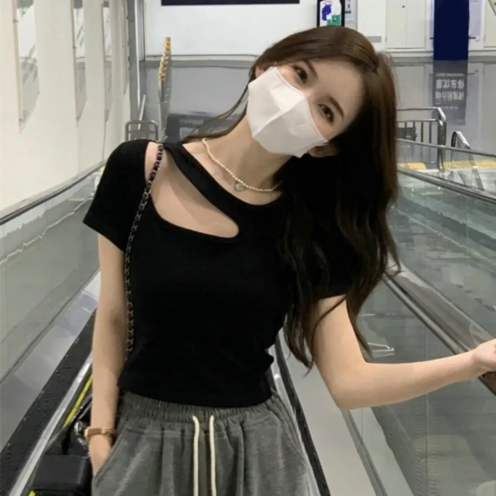 

Однотонная футболка, однотонная короткая футболка, женские офисные топы, рубашка, одежда для поездок