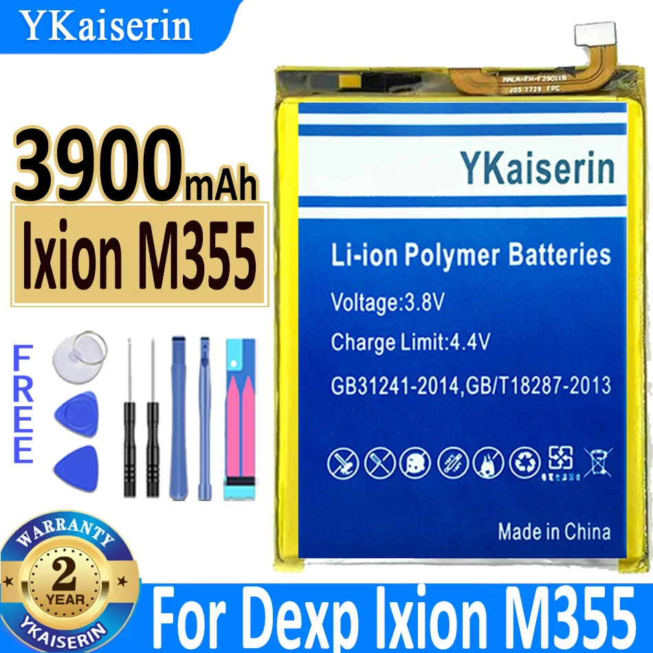 

Аккумулятор ykaisсеребрин 3900 мАч для Dexp Ixion M355, сменная батарея