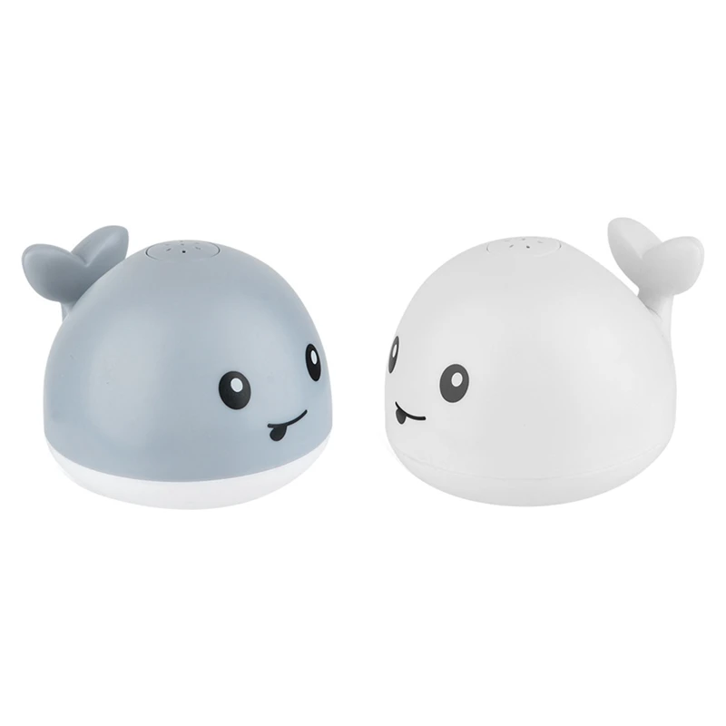 -Baby Shower Toys Electric Induction Water Jet Ball Whale Luminous Bathtub Toys Waterproof Fun Bath Toys