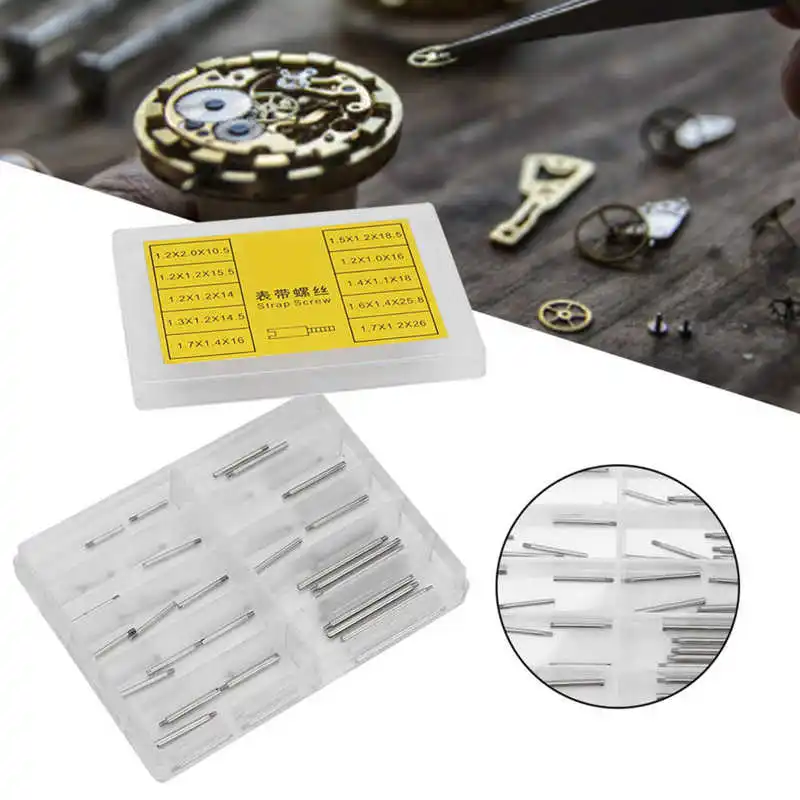 

Watch Repair Tool 2Boxes Watch Band Link Pins Strap Screw Set Watchmaker Repair Tool Accessories with Storage Box Multi Sizesh