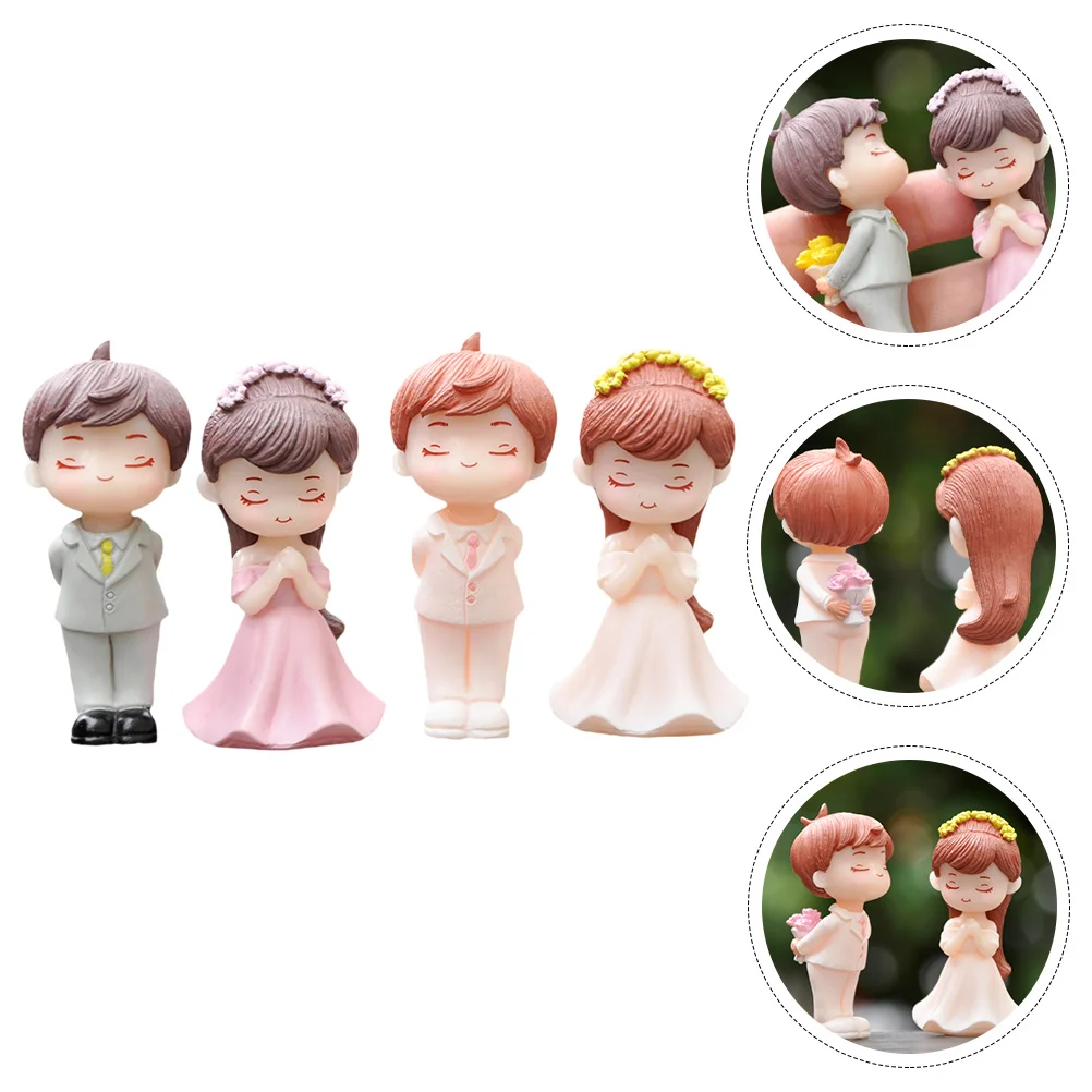 

Wedding Couple Cake Figurines Decor Topper Figurine Statues Gifts Fairy Romantic Gardens Figures Miniatures Table Her Tiny