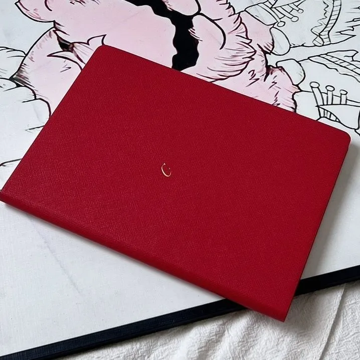 

Premium Carrtier Notebook Jewelry Red Notepad A5 Blank Page Drawing Book Leather Cover Book