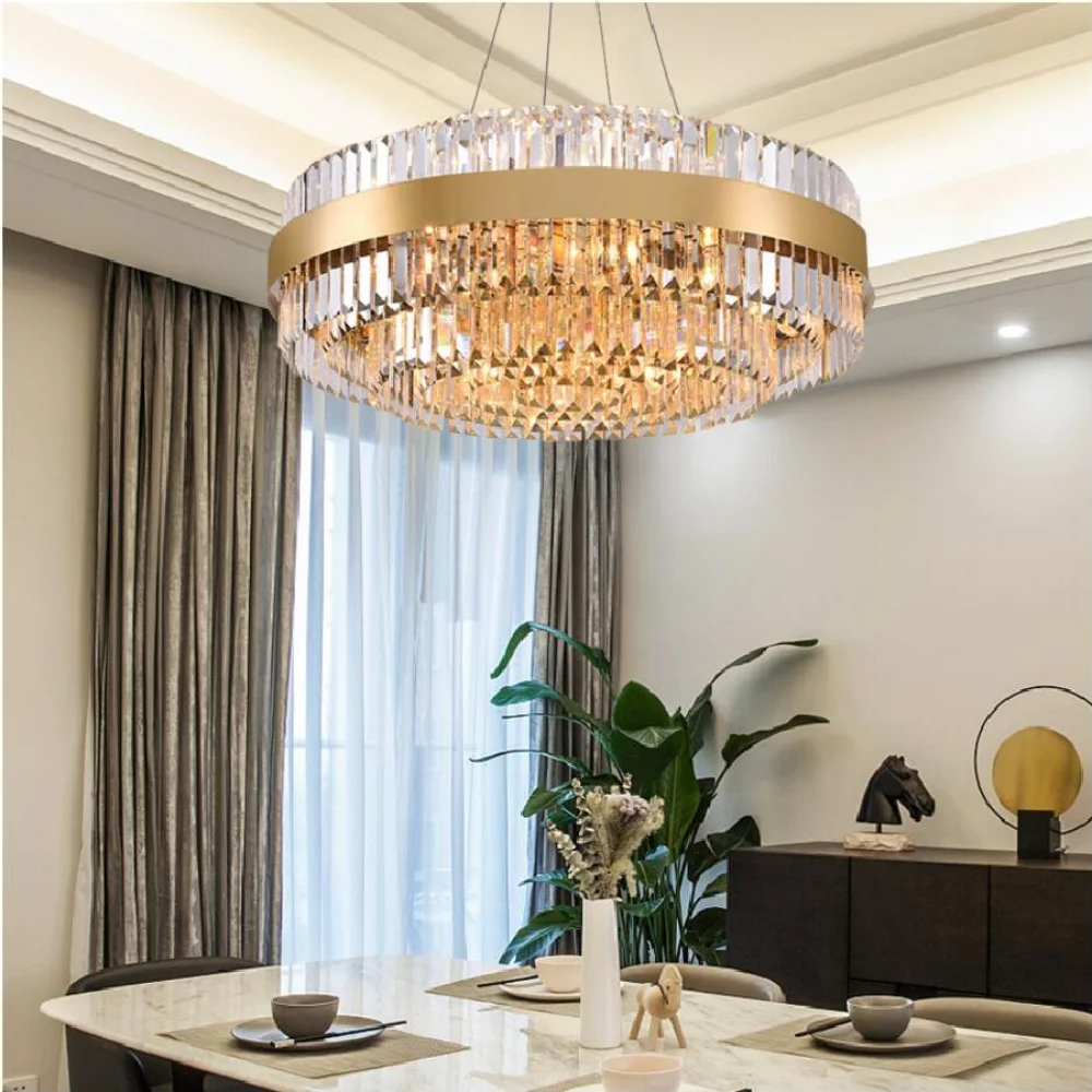 

Chandeliers LightsLED pendant lamp Nordic luxury modern round living room hotel lobby crystal decorative light