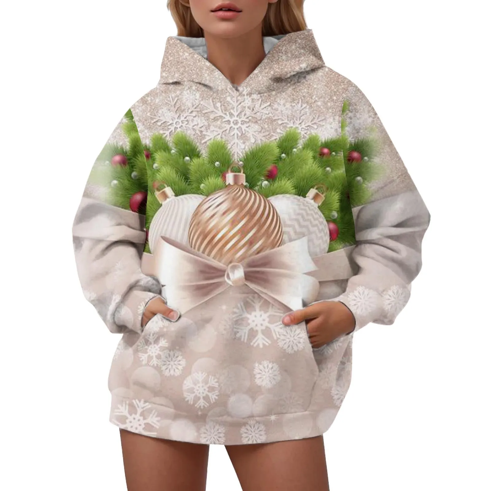 

Women'S Hoodie Fashion Loose Autumn Winter Top Christmas Cute Print Casual Pullover Hoodie Sweatshirt Hooded Shirt Ropa De Mujer
